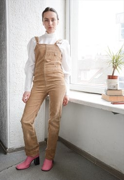 Vintage 70's WEEKEND Beige Corduroy Bib Overalls Dungarees