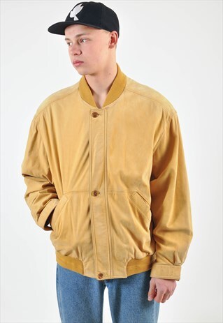 VINTAGE 90S SUEDE LEATHER BOMBER JACKET