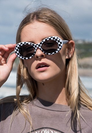 COBAIN SUNGLASSES CHECK WHITE/BLACK