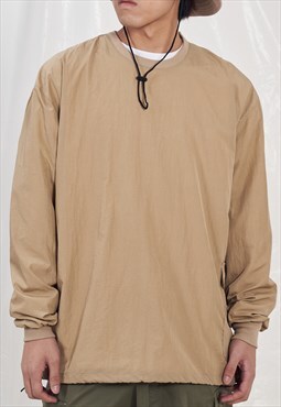 Water Resistant Lightweight Pullover in Khaki