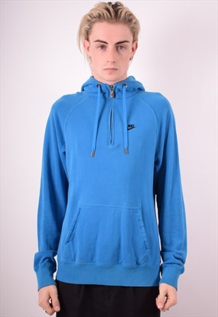 NIKE MENS VINTAGE HOODIE JUMPER MEDIUM BLUE 90S