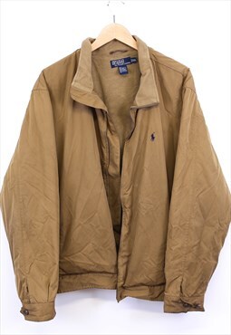 Vintage Ralph Lauren Windbreaker Jacket Brown Fleece Lined
