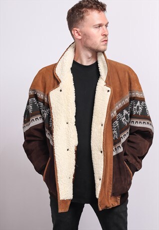 VINTAGE AZTEC INCA FESTIVAL FLEECE JACKET