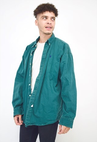 VINTAGE 90S POLO RALPH LAUREN GREEN CORD SHIRT