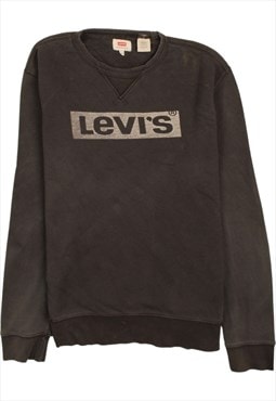 Vintage 90's Levi's Sweatshirt Crew Neck Spellout Black