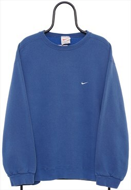 Vintage Nike 90s Logo Blue Sweatshirt Womens