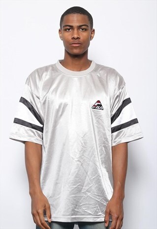 VINTAGE FILA LOGO SPORTS T-SHIRT SILVER