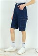 FUBU APPAREL COMPANY DENIM CARGO SHORTS BLUE KNEE LENGTH