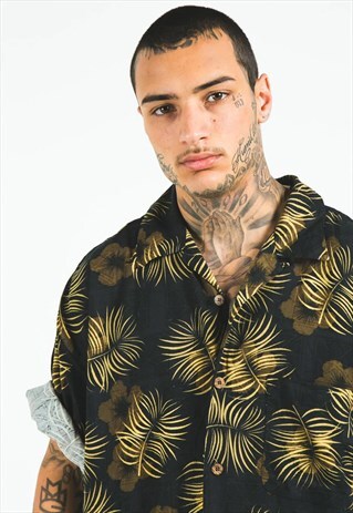 VINTAGE 80S HAWAIIAN SHORT SLEEVE SHIRT / S5174