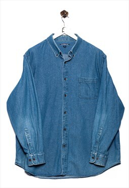 Vintage Croft & Barrow Denim Shirt Chest Pocket Blue