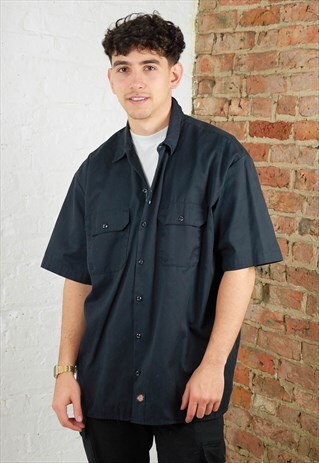 VINTAGE DICKIES BLACK UTILITY SHIRT