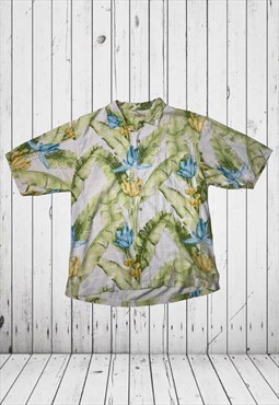 vintage cream tommy bahama silk hawaiian shirt