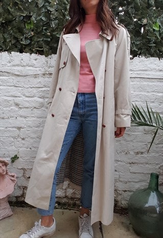 VINTAGE 80S CLASSIC CREAM MAC RAIN COAT