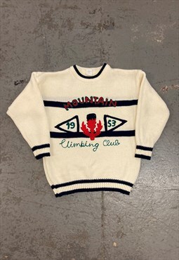 Vintage Abstract Knitted Jumper Cottagecore Patterned Cute