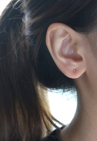 VERY TINY 1.5MM BALL EAR STUD, CARTILAGE-STERLING SILVER