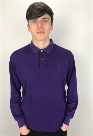 VINTAGE RALPH LAUREN SOFT COTTON LONG SLEEVE POLO SHIRT