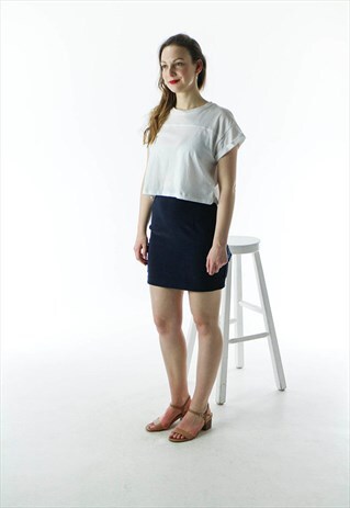 MINI NAVY SKIRT / STRUCTURE PENCIL SKIRT