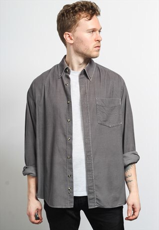 VINTAGE CORDUROY CORD SHIRT GREY