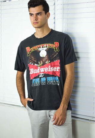 VINTAGE BUDWEISER T-SHIRT LOGO 90S XL 8.7