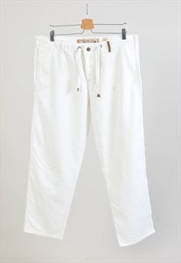 Vintage 00s linen trousers in white