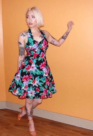 50S STYLE NEW LOOK HALTER DAY DRESS