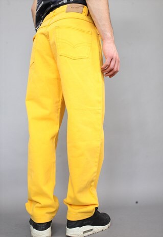 VINTAGE 90'S HUGO BOSS YELLOW JEANS