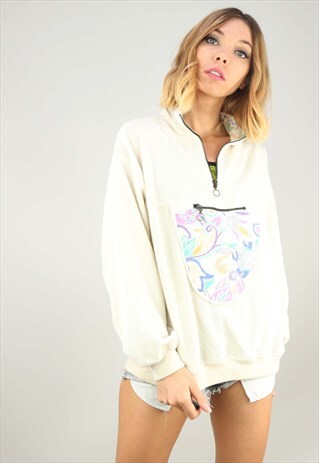 VINTAGE 90S OVERSIZED 1/4 ZIP FLEECE
