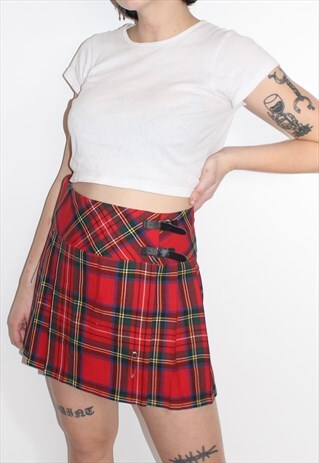 TWEED TARTAN KILT GRUNGE SKIRT
