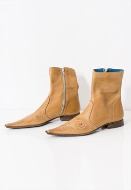 Vintage leather chelsea boots ankle women UK 4.5, EU 37