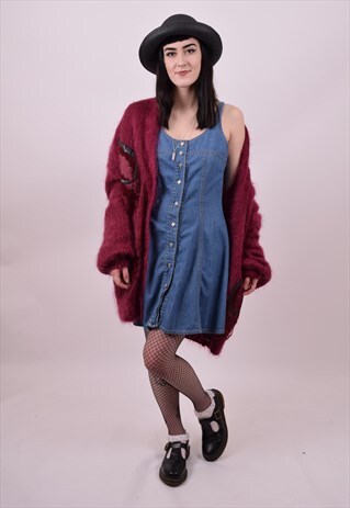 VINTAGE 90'S BLUE DENIM FESTIVAL DRESS SIZE 8 10 12