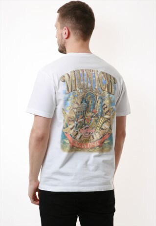 90S HARD ROCK CAFE MUNICH GRAPHICS COTTON T-SHIRT 16967