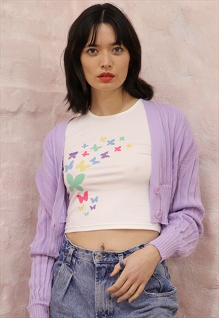 EVA BUTTON FRONT KNIT TOP IN LILAC