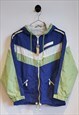 Vintage 90s Hooded Colour Block Windbreaker Jacket Size S