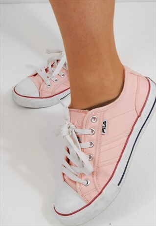 VINTAGE FILA CASUAL BASEBALL TRAINERS PEACH PINK