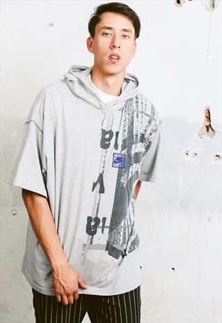VINTAGE NIKE HOODED T-SHIRT