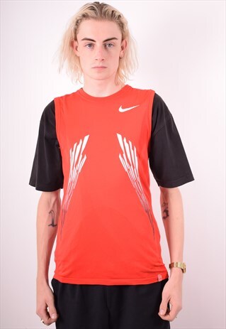 NIKE MENS VINTAGE VEST TOP SMALL RED 90S