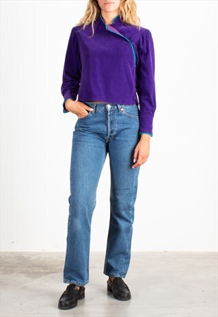 Women's Kenzo Purple Fine Corduroy Shirt Jacket