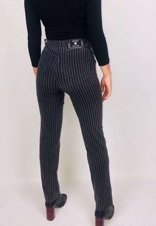 VINTAGE VERSACE STRIPED HIGH WAISTED TROUSERS