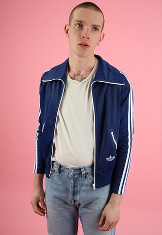VINTAGE 1970S ADIDAS BIG COLLARED TRACKSUIT FIREBIRED JACKET