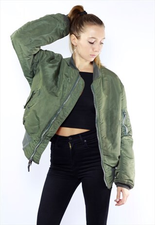 GREEN BOMBER JACKET / BOMBER JACKET GREEN / ALPHA