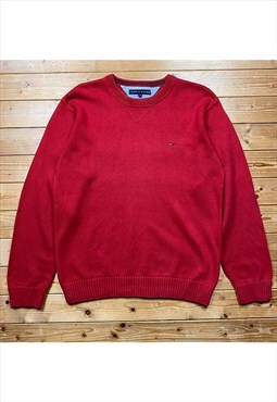 Vintage Tommy Hilfiger 1990s red knit jumper large 