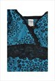 VINTAGE Y2K DELTA BURKE LACE TOP BLUE MEDIUM