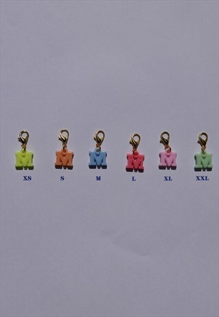INITIAL 'M' CHARM WITH 22K GOLD PLATED CLASP
