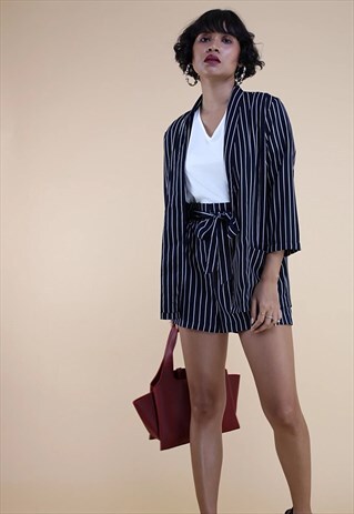 NAVY BLUE PINSTRIPE CO-ORDS IN BLUE