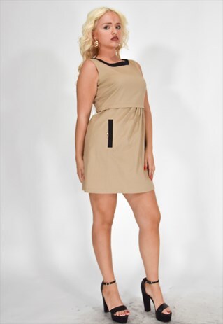 MOSCHINO CHEAP & CHIC VINTAGE ELEGANT DRESS BEIGE