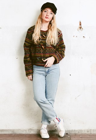 VINTAGE 90S AZTEC CROP JACKET