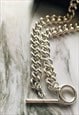 STERLING SILVER CHUNKY SILVER ALBERT T BAR NECKLET FOR MEN