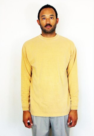 90S MINIMALIST CLASSIC SPORTSWEAR YELLOW LONG SLEEVE TEE