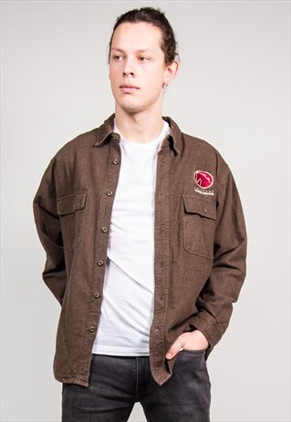 90'S VINTAGE COLORADO BROWN FLANNEL SHIRT