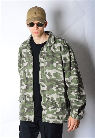 VINTAGE 90S KHAKI CAMO JACKET